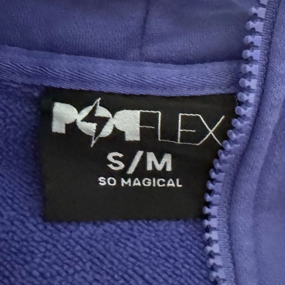 PopFlex Cloud Full Zip Hoodie Small Med Violet Cotton Fleece Casual Activewear - Picture 9 of 9